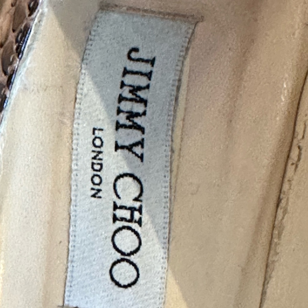 Jimmy Choo Metallic Python Pointed Toe Kitten Hee… - image 5